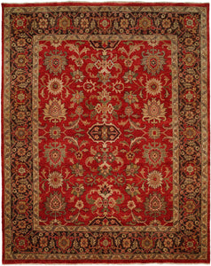 Oushak Herbal Red / Brown Traditional Rug