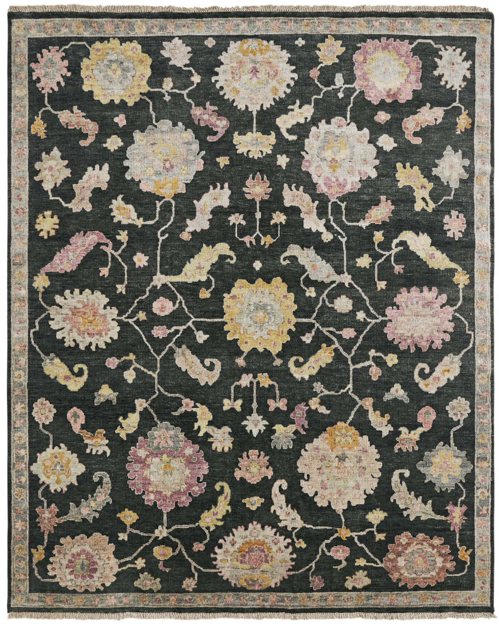 Adana Black / Rose Transitional Rug – Santa Fe Rugs