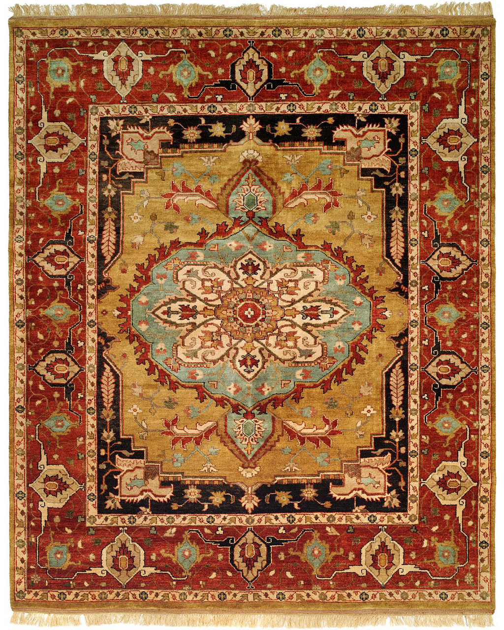 Bergama Gold/Rust Traditional Rug – Santa Fe Rugs