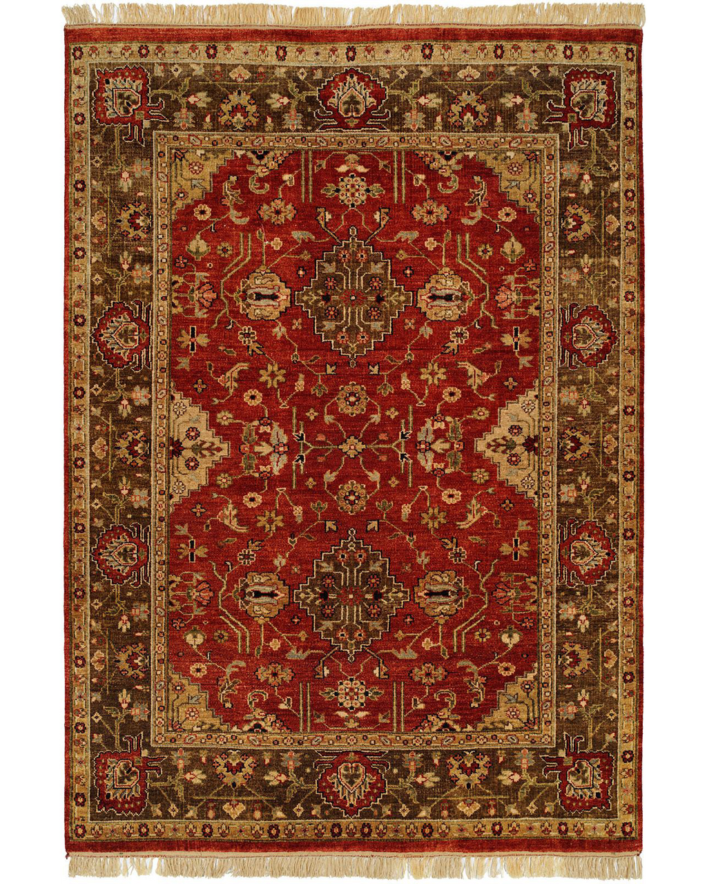 Bergama Rust/Brown Traditional Rug – Santa Fe Rugs