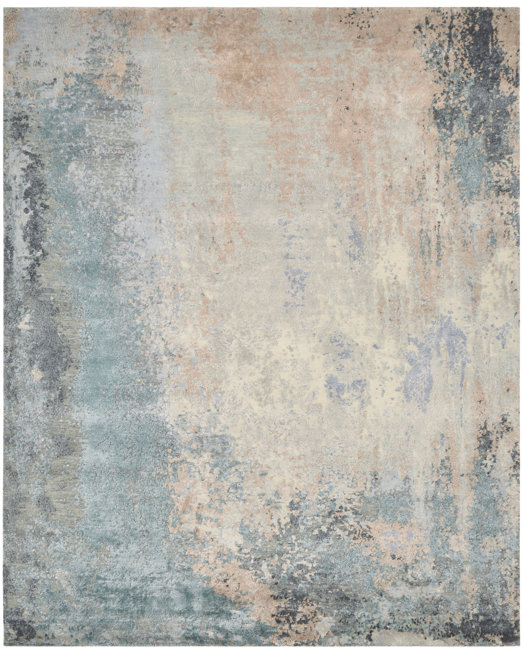 Prive Blues / Peach Melange Modern Rug – Santa Fe Rugs